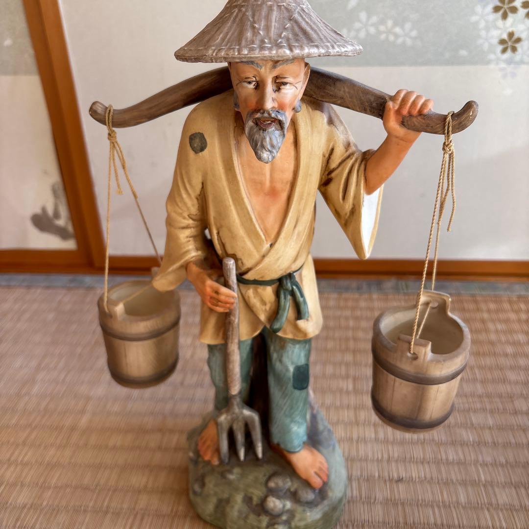 陶器製農夫像 2体セット