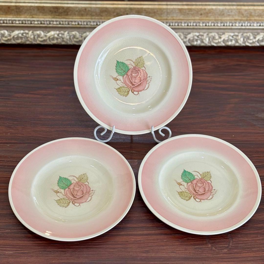 スージークーパー パトリシアローズ ピンク 17cmケーキ皿 3枚セット