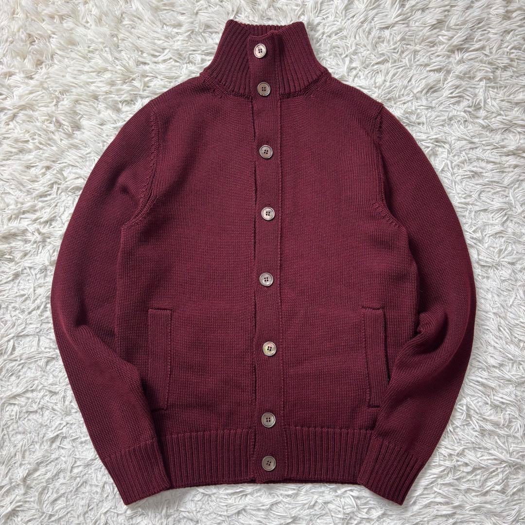 美品 ZANONE CHIOTO キョート スタンドカラーカーディガン ボルドー