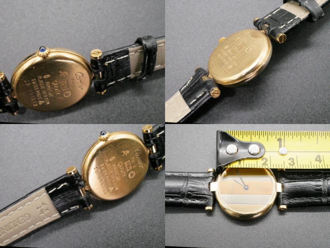 稼働中 カルティエ マストヴァンドーム SM SV925トリニティクォーツ腕時計