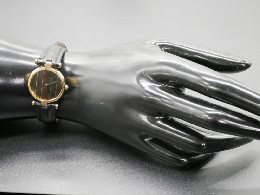 稼働中 カルティエ マストヴァンドーム SM SV925トリニティクォーツ腕時計