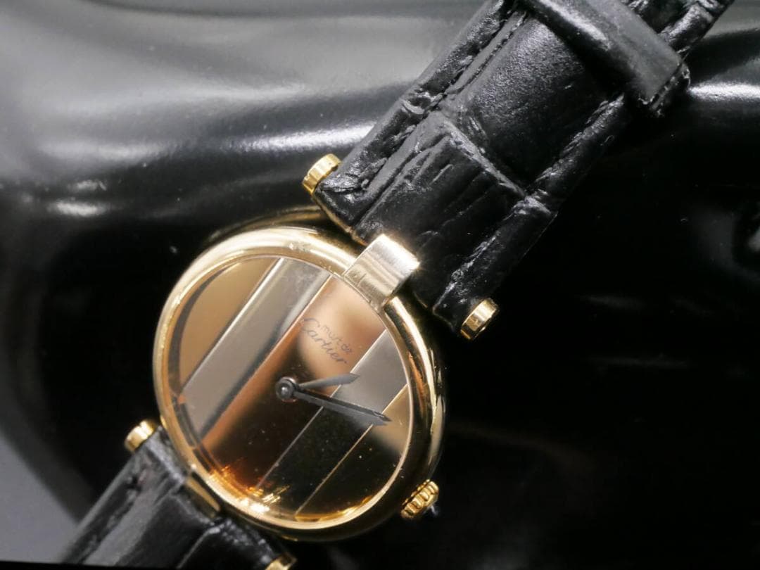 稼働中 カルティエ マストヴァンドーム SM SV925トリニティクォーツ腕時計