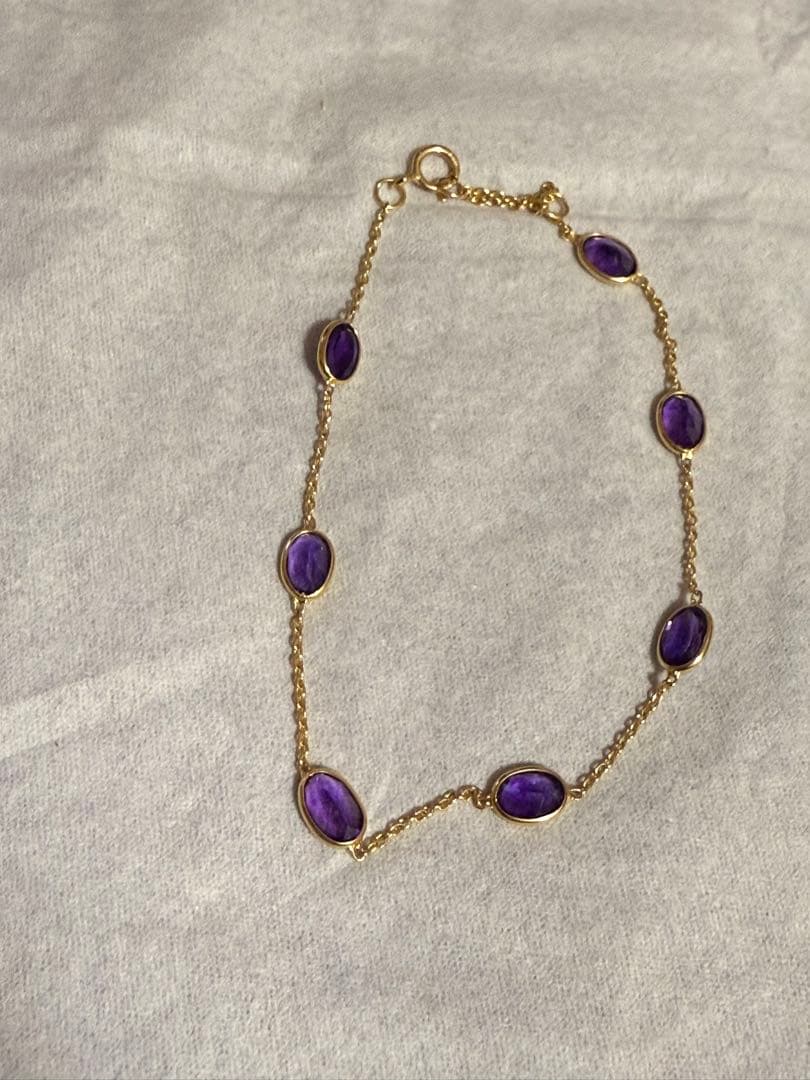 アメジスト　18金　インドジュエリー　アメジスト　ブレスレット