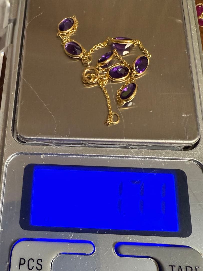 アメジスト　18金　インドジュエリー　アメジスト　ブレスレット