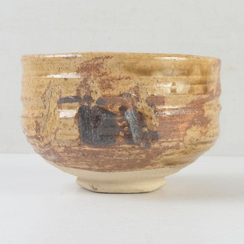 北大路魯山人作　黄瀬戸　茶碗　銘栄光　仕覆付　紫野　立花大亀極め箱　V　9874