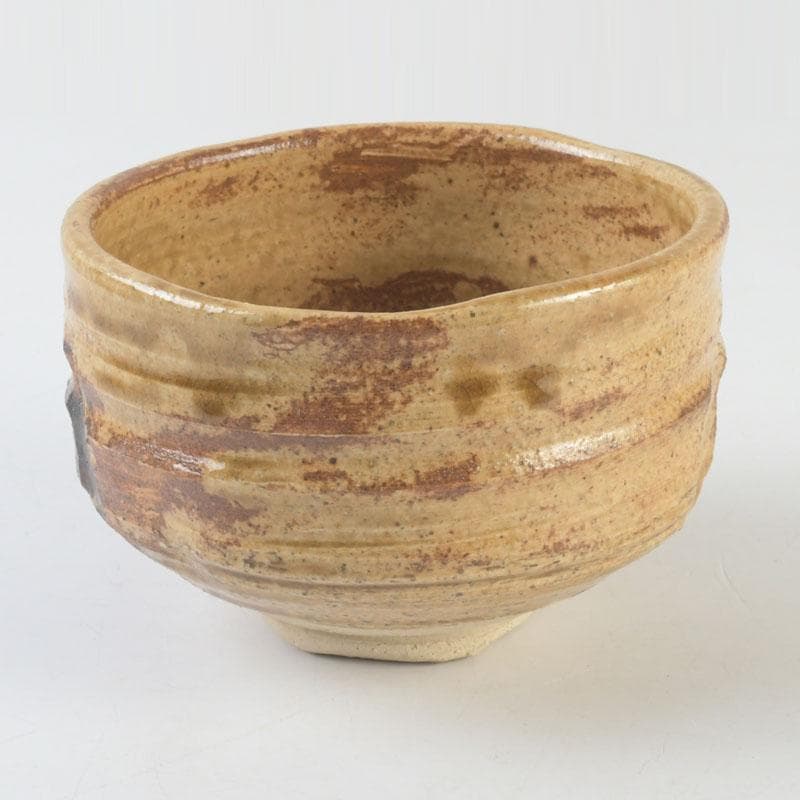 北大路魯山人作　黄瀬戸　茶碗　銘栄光　仕覆付　紫野　立花大亀極め箱　V　9874