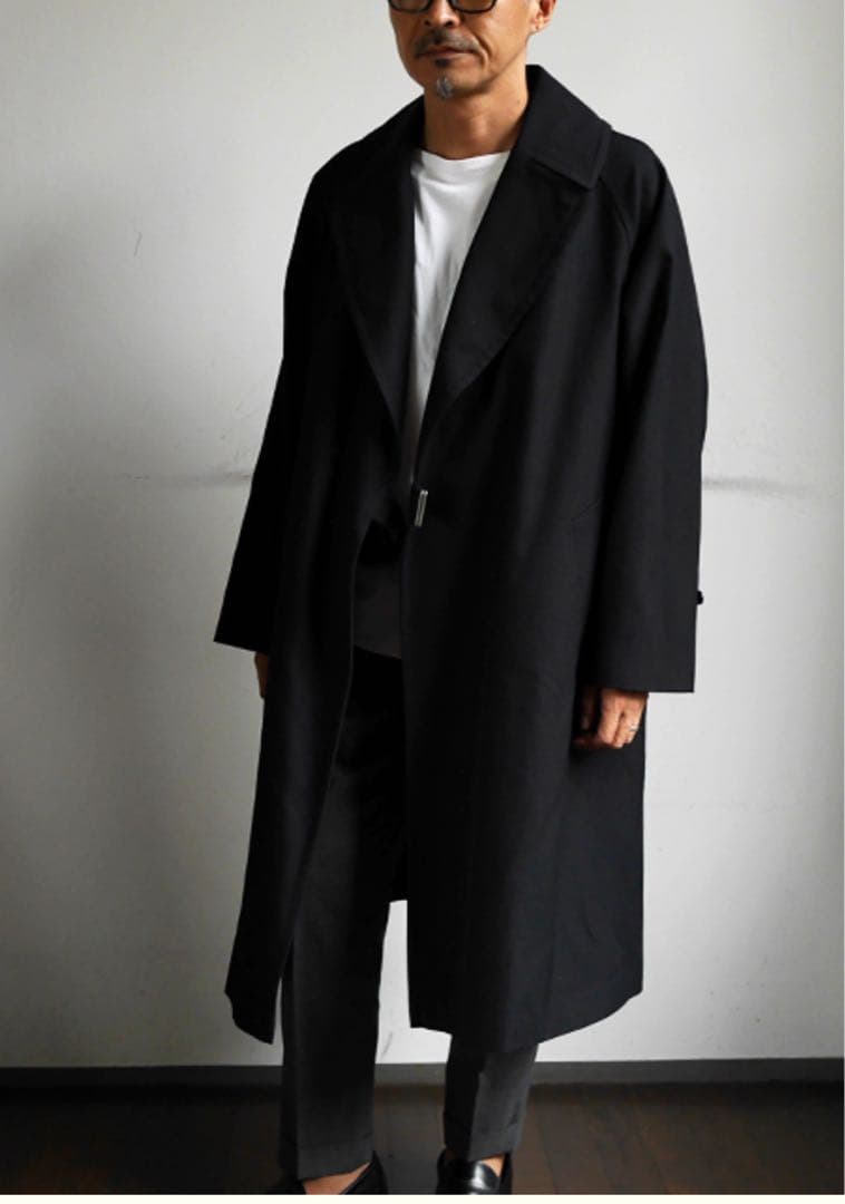 COMOLI 18aw ウールサージタイロッケンコート size1