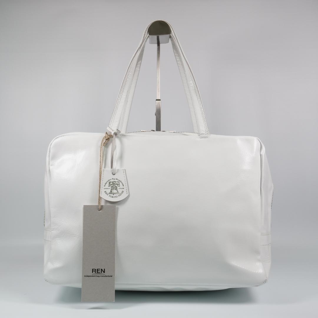 タグ付き未使用✨レン REN ボストンバッグ ホワイト ピッグスキン