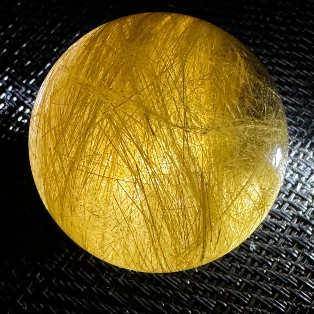 金運アップ （鉱物入り）◇ゴールドルチルクォーツ◇丸玉　約42.8㎜