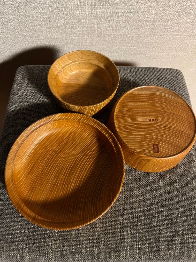 こぼしにくい器　木製３点セット　aeru 和える　ファースト