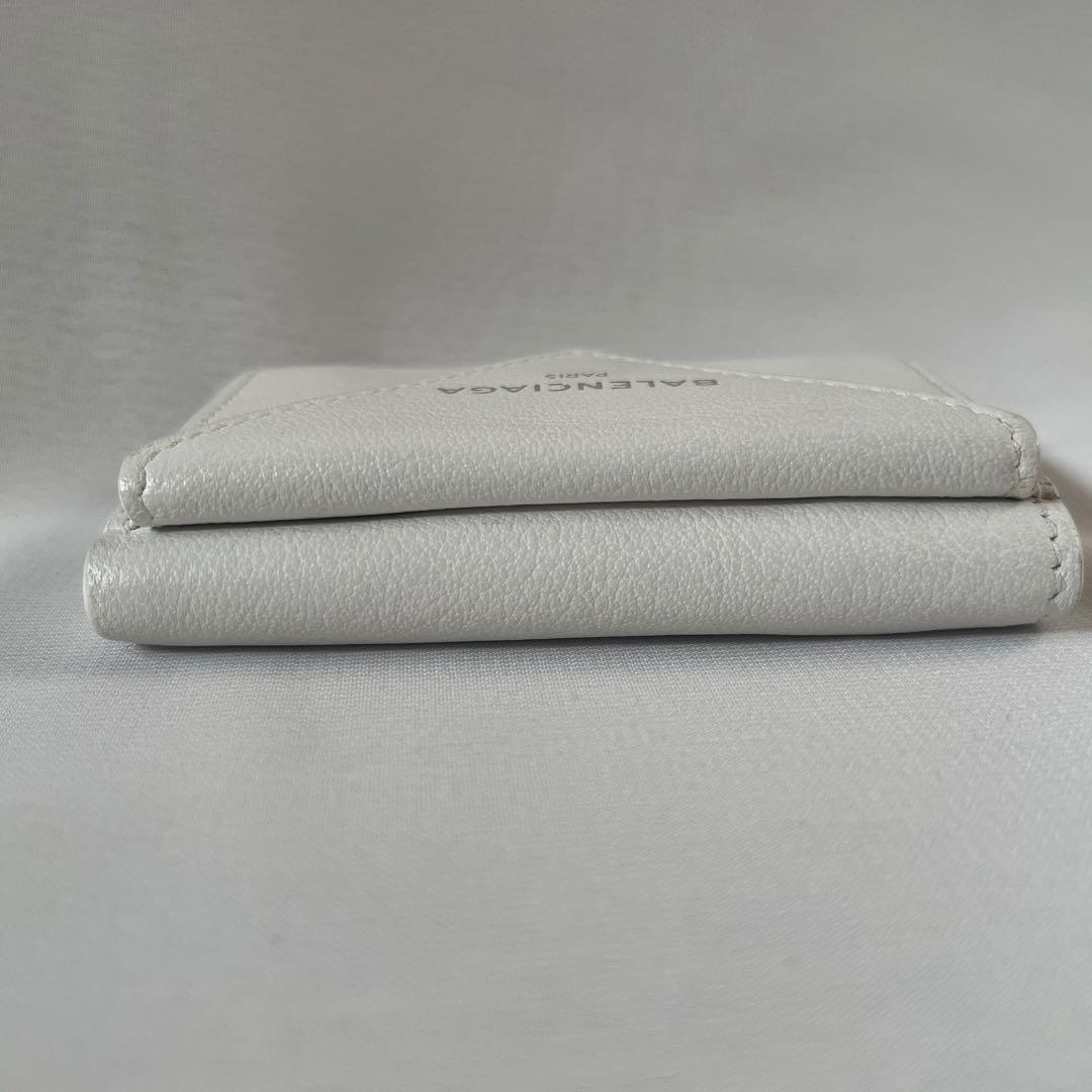 BALENCIAGA ペーパー ミニウォレット 三つ折り財布 白