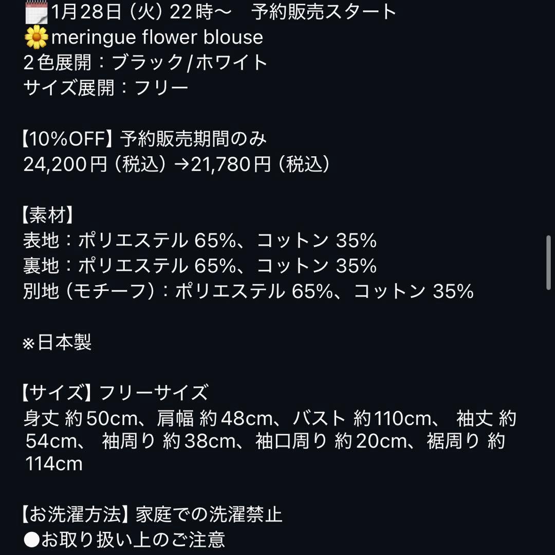 最終価格！meringue flower blouse & skirt セット