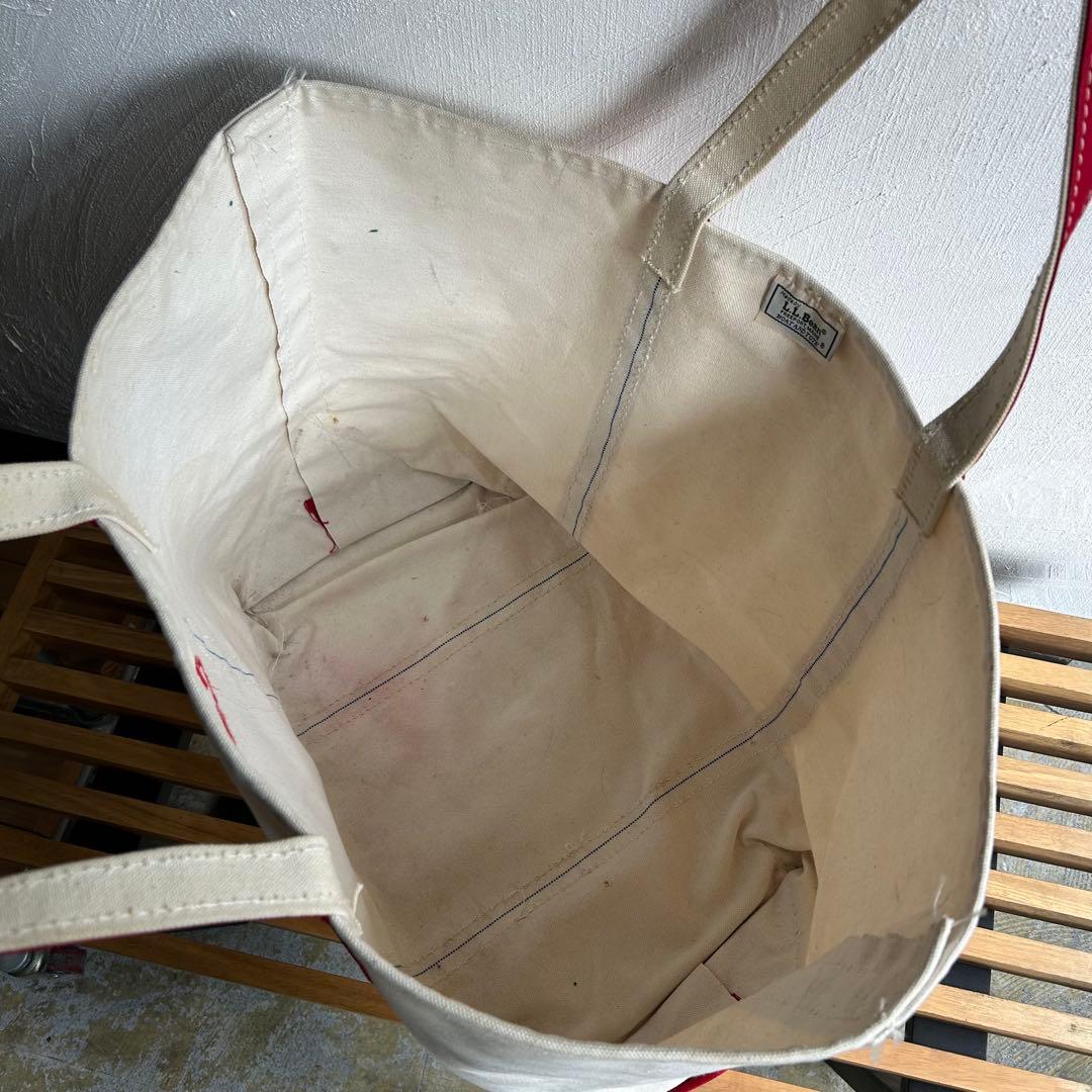 80S 2色タグ L.L.Bean ロングハンドル トートバッグ 赤 XL