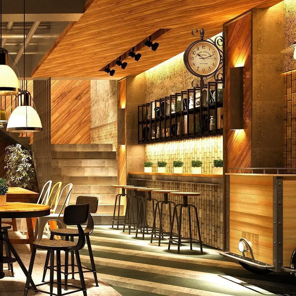 【M2227-63-37】壁掛け時計 両面　おしゃれ　レトロ調　アンティーク調