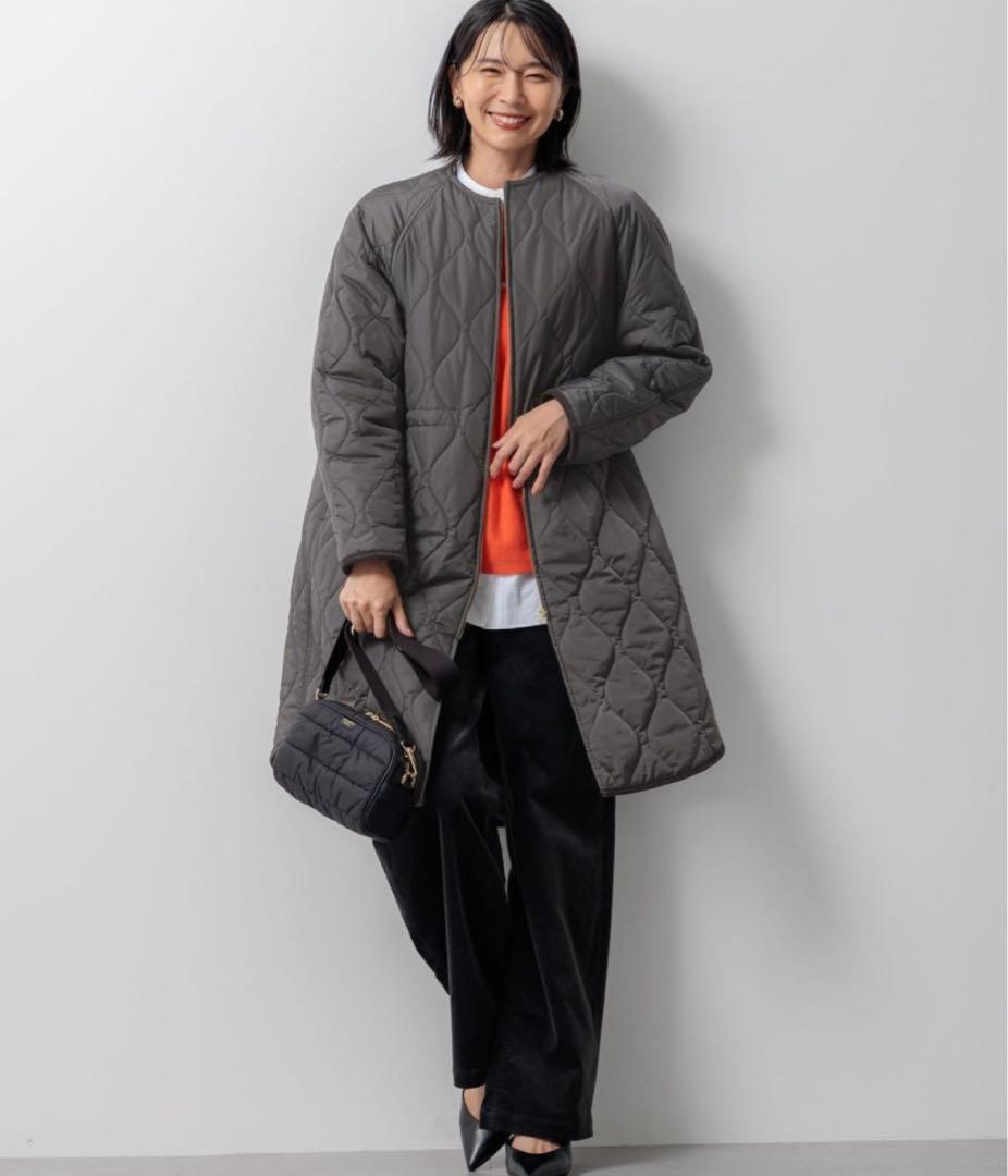 23区 大きいサイズ 洗える 撥水加工 中綿 ロングパディングアウター コート