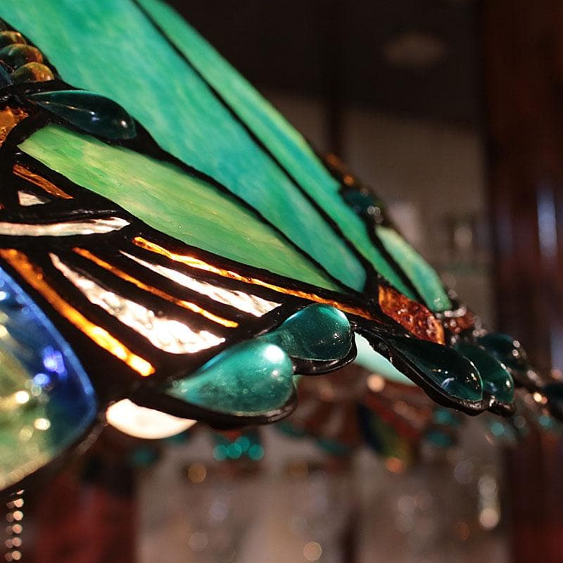 ステンドグラスフロアランプ グリーン 室内照明 321-158