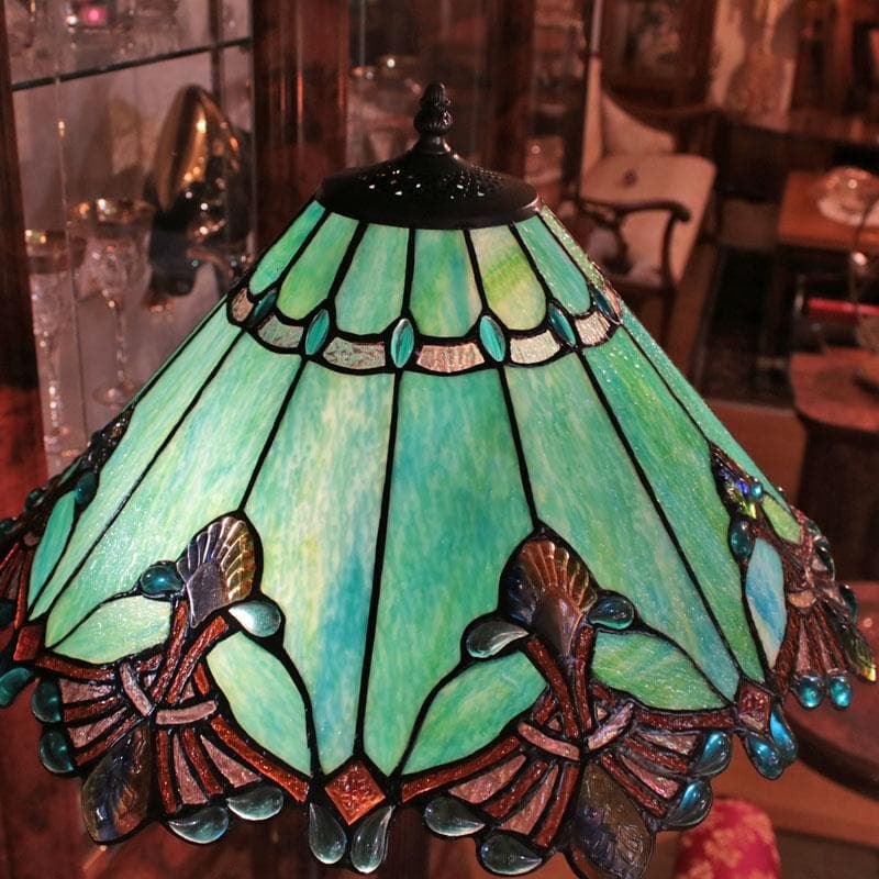 ステンドグラスフロアランプ グリーン 室内照明 321-158