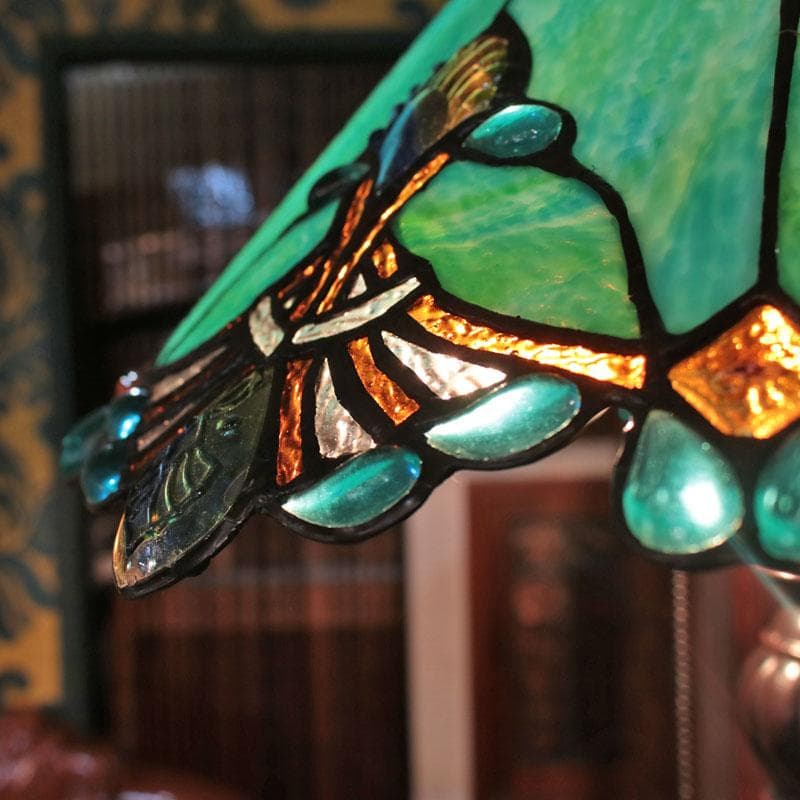 ステンドグラスフロアランプ グリーン 室内照明 321-158