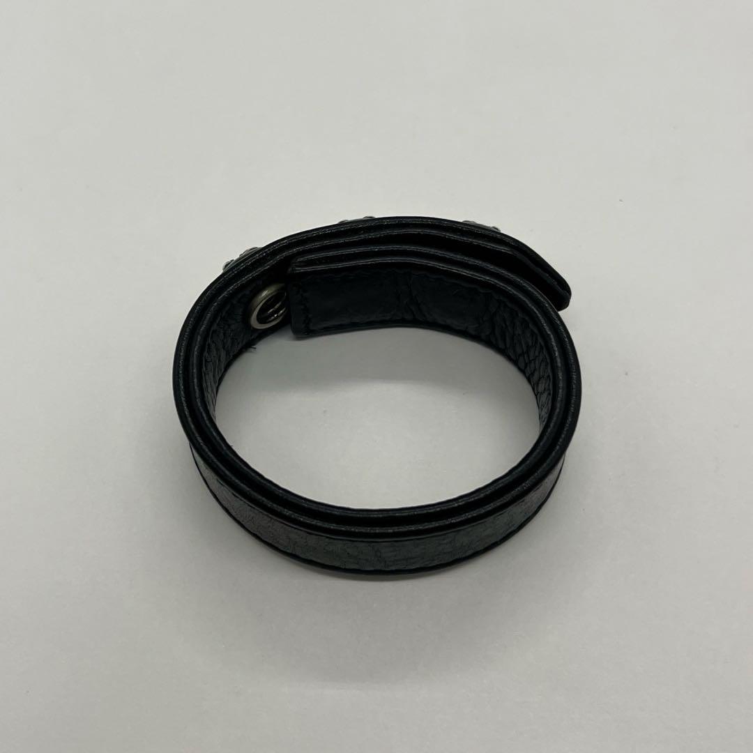 クロムハーツ 3ボタン2スナップ ブレスレット スターボタン レザー SV925