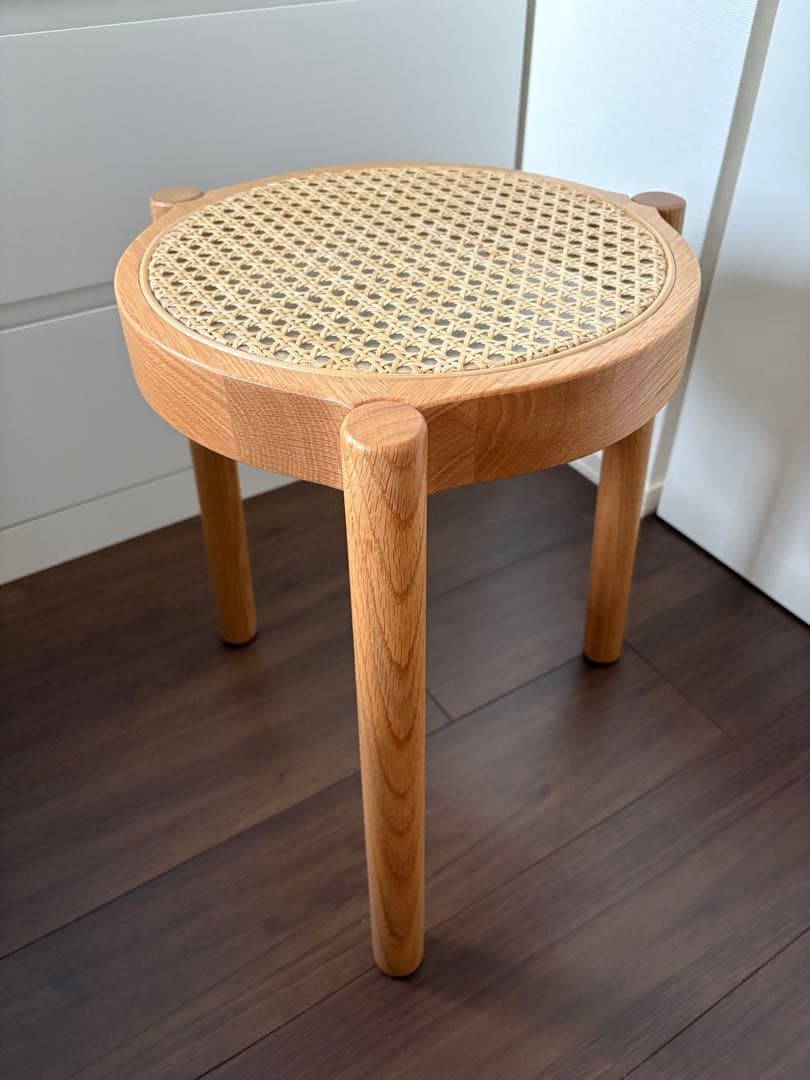 スツール 木製 スタッキング 幅38cm ラタン　2脚