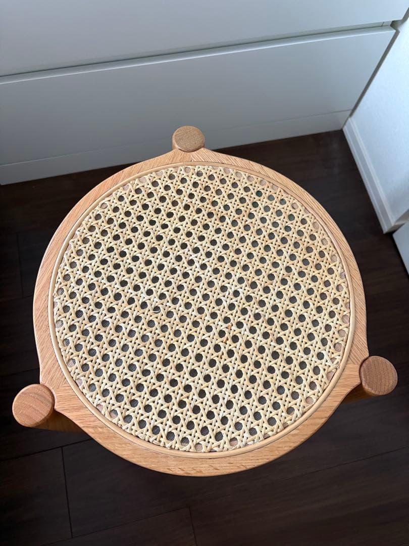 スツール 木製 スタッキング 幅38cm ラタン　2脚