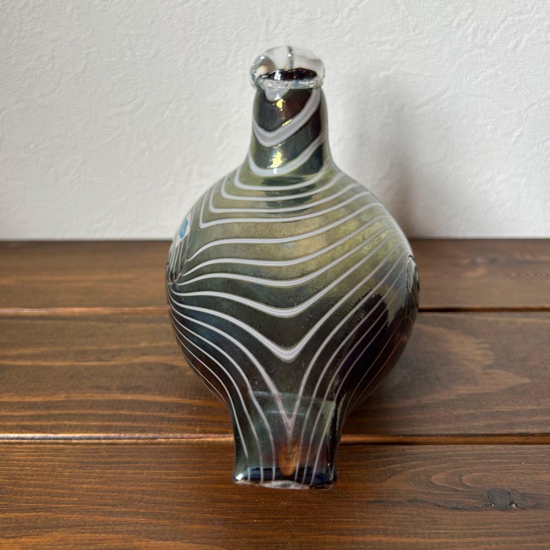 オイバ・トイッカ 長い尾の鳥 ガラスの鳥 オブジェ 置物 1981年　イッタラ