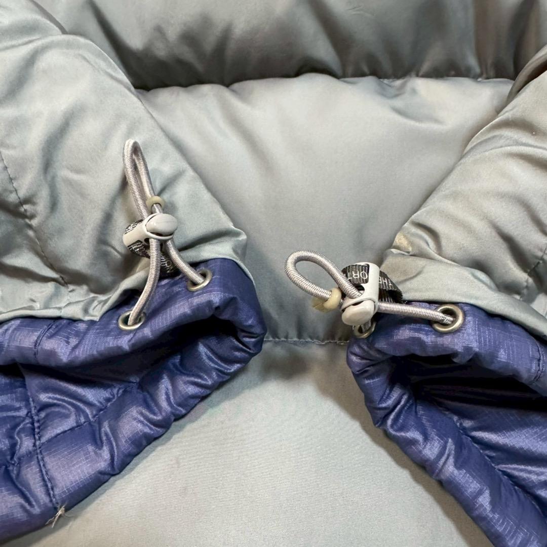 ノースフェイス ダウンジャケット 海外限定 ロゴ刺繍 ブルー レディース XL