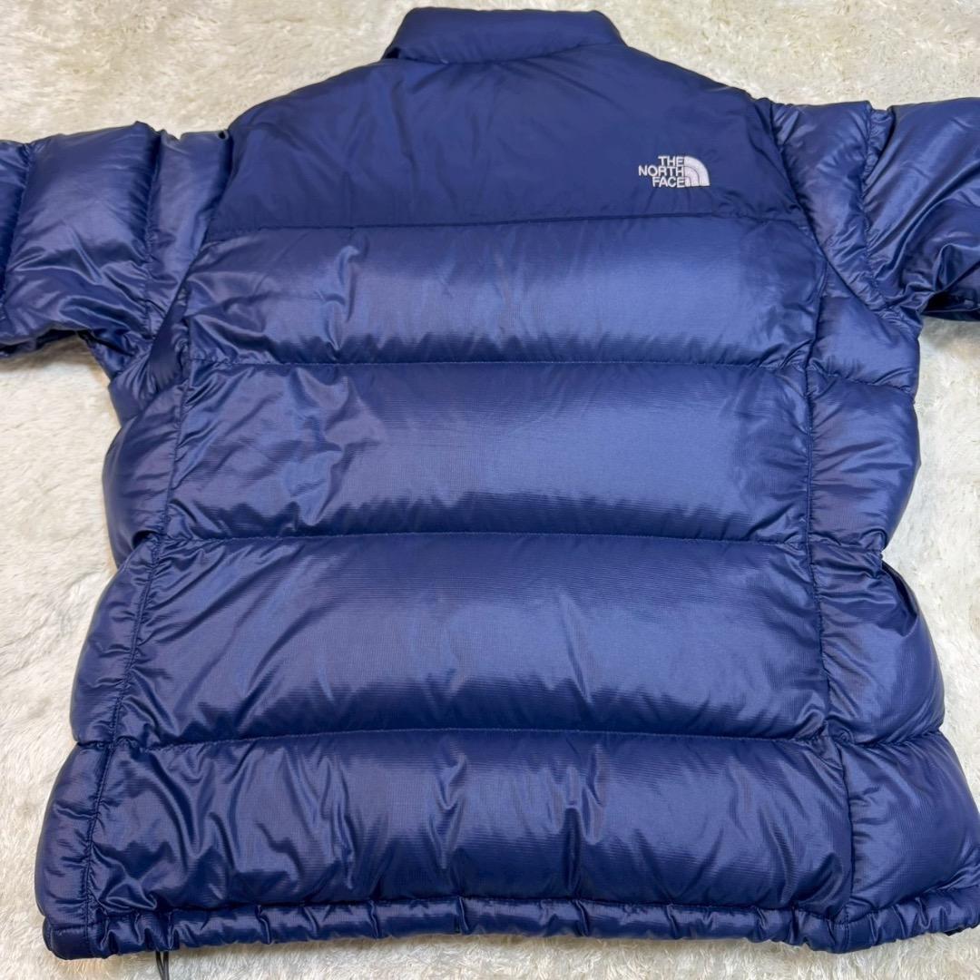 ノースフェイス ダウンジャケット 海外限定 ロゴ刺繍 ブルー レディース XL