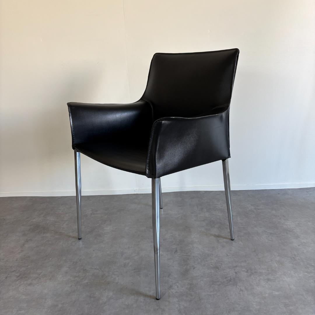 コルター レザー ダイニング アームチェア 総革