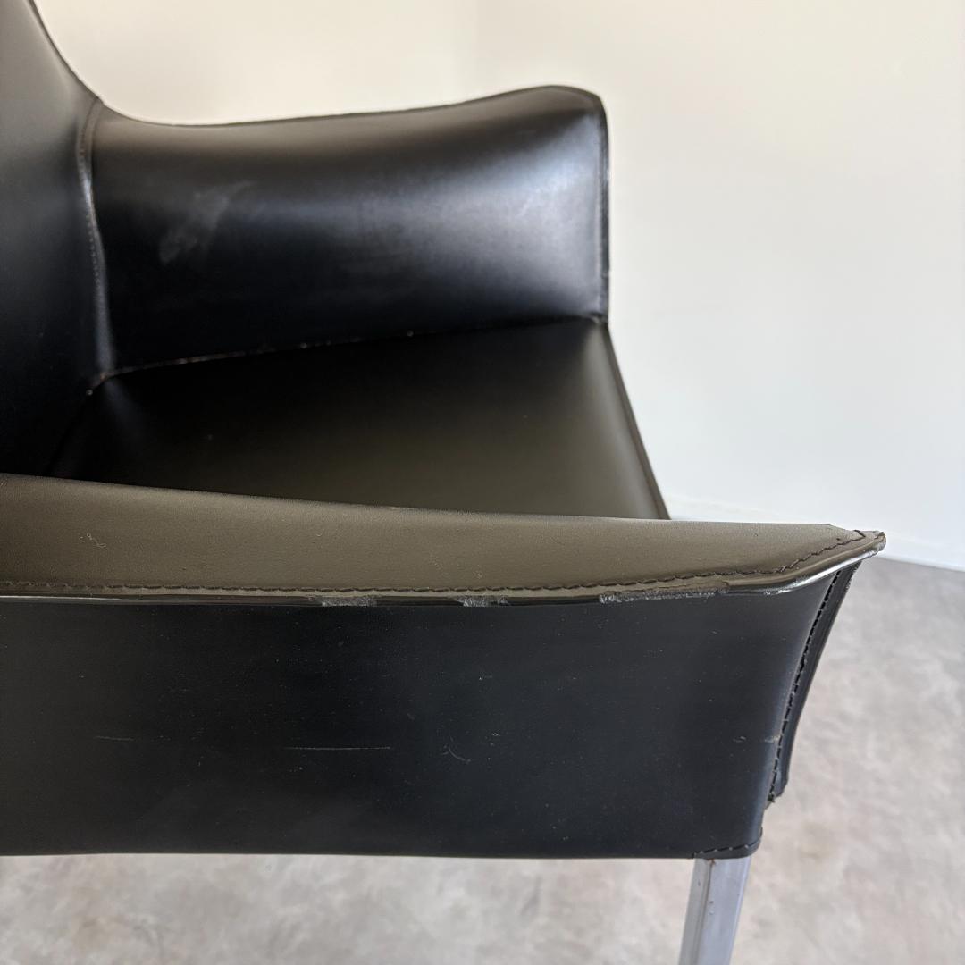 コルター レザー ダイニング アームチェア 総革