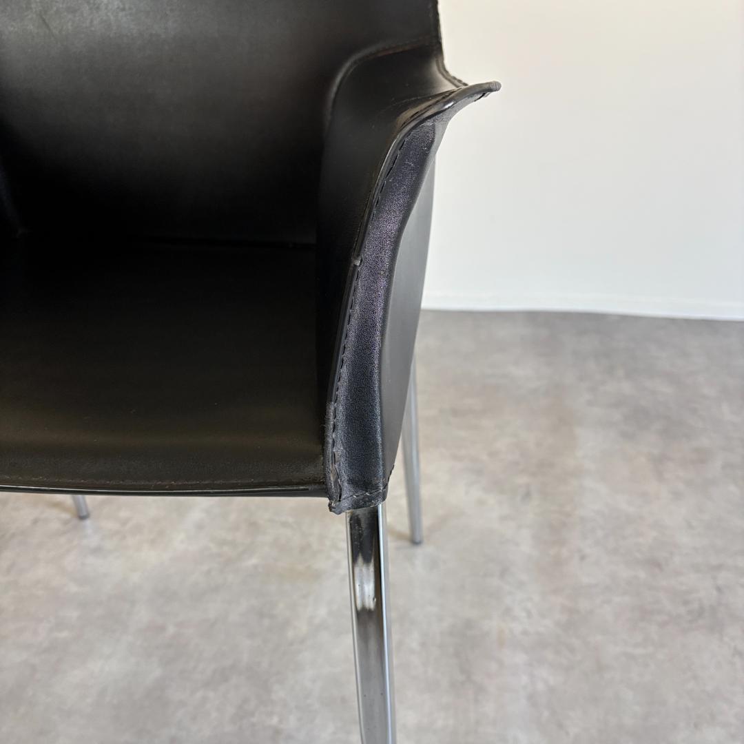 コルター レザー ダイニング アームチェア 総革