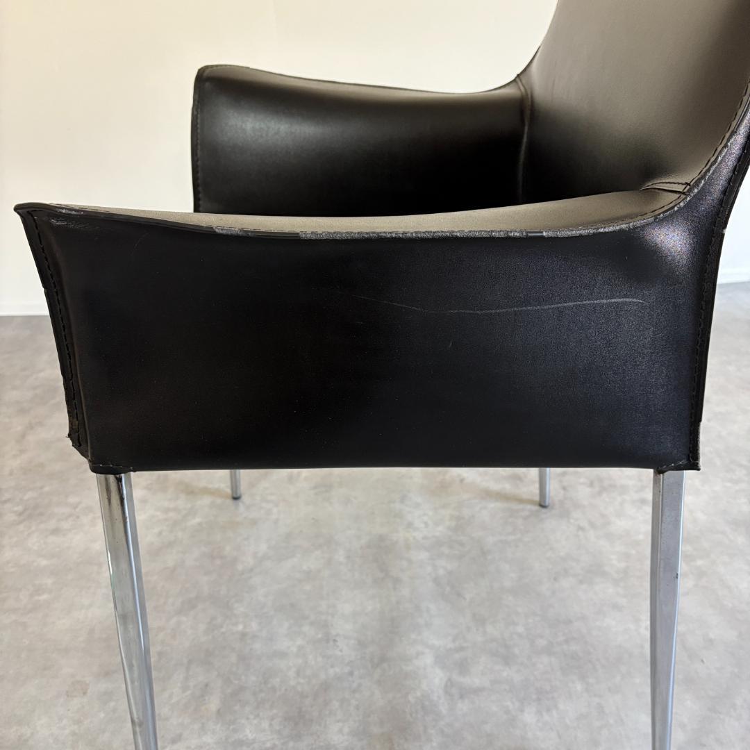 コルター レザー ダイニング アームチェア 総革