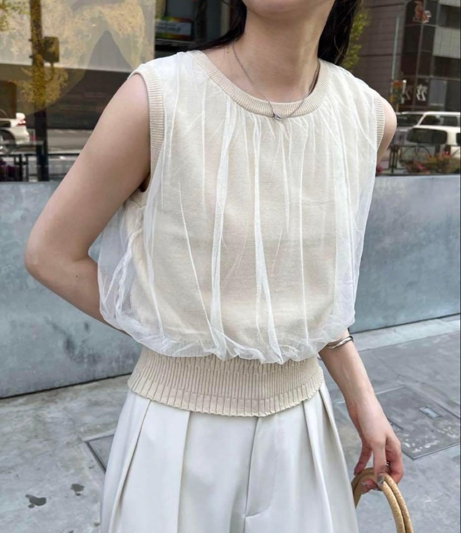 匿名配送・チュールレイヤードタンク