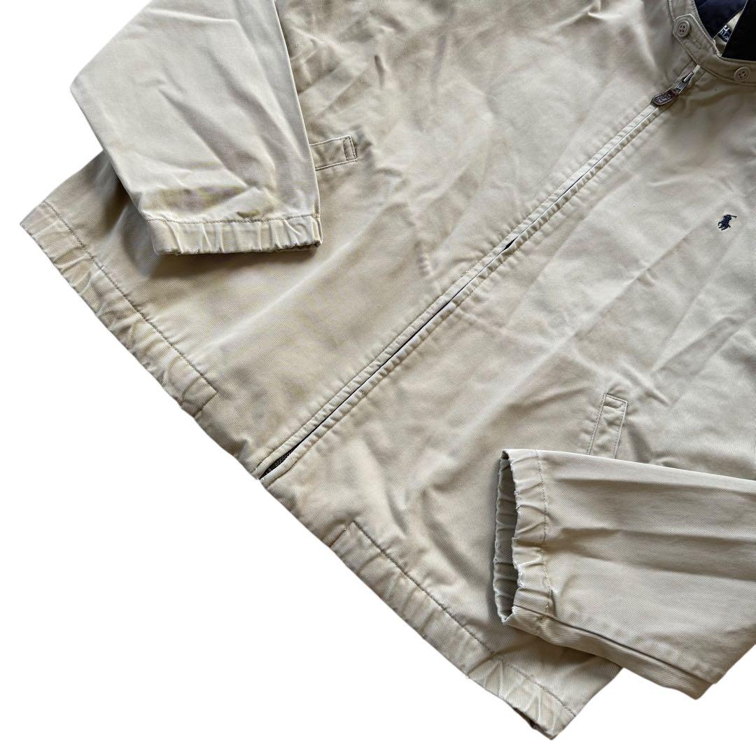 90s ラルフローレン スイングトップ ブルゾン ポニー刺繍 ベージュ 大きめM