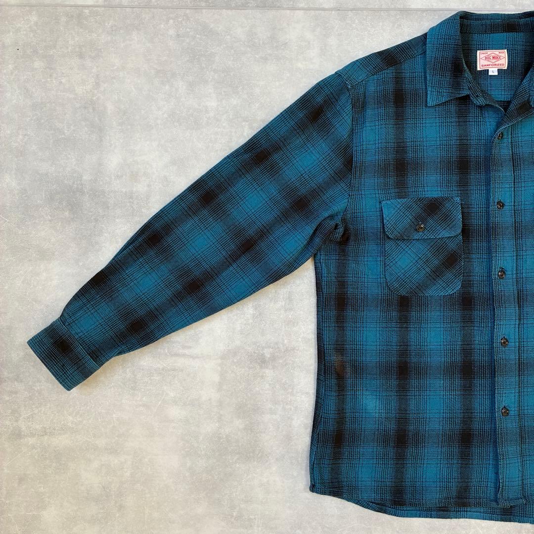 【超美品】BIG MIKE ビッグマイク オンブレチェック ヘビーネルシャツ L