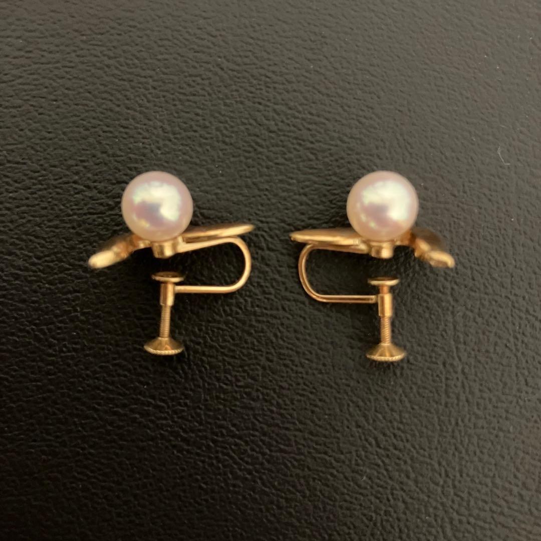 良好　箱付きMIKIMOTO 真珠 K18 ピアス　ミキモト　JAL 機内販売