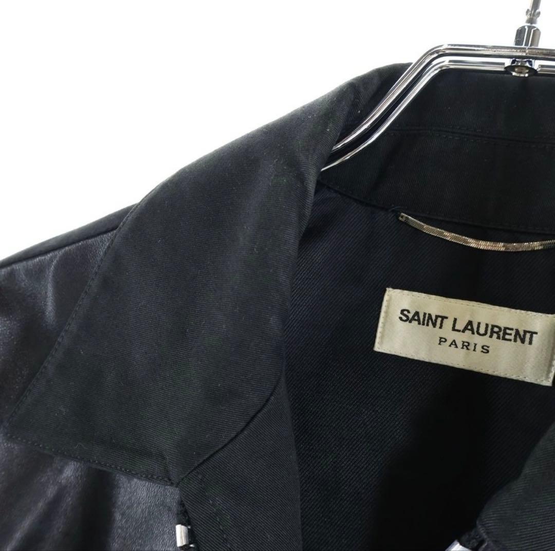 m*u様 13SS エディ期 レザー切り替えジップアップジャケット サンローラン