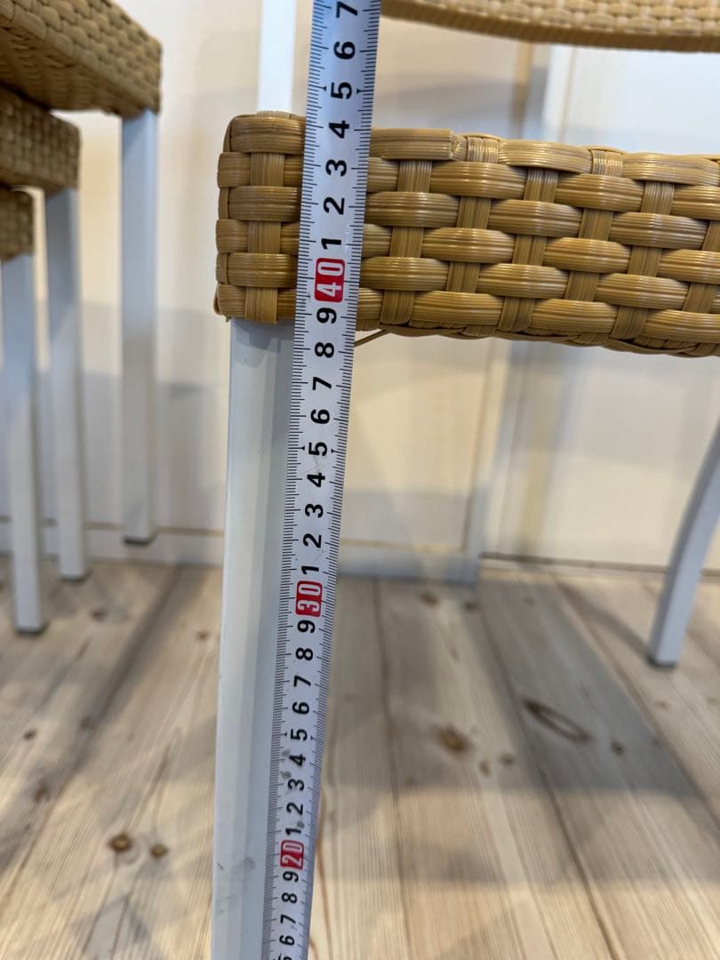 ラタン調スタッキングチェア 4脚セット テラス ガーデンチェア③