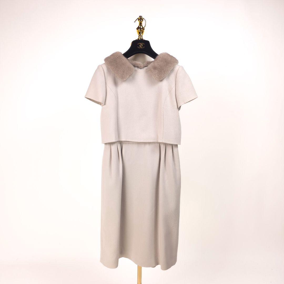 【極美品】フォクシー ミンク ファー 2WAY ワンピース ピンク 38