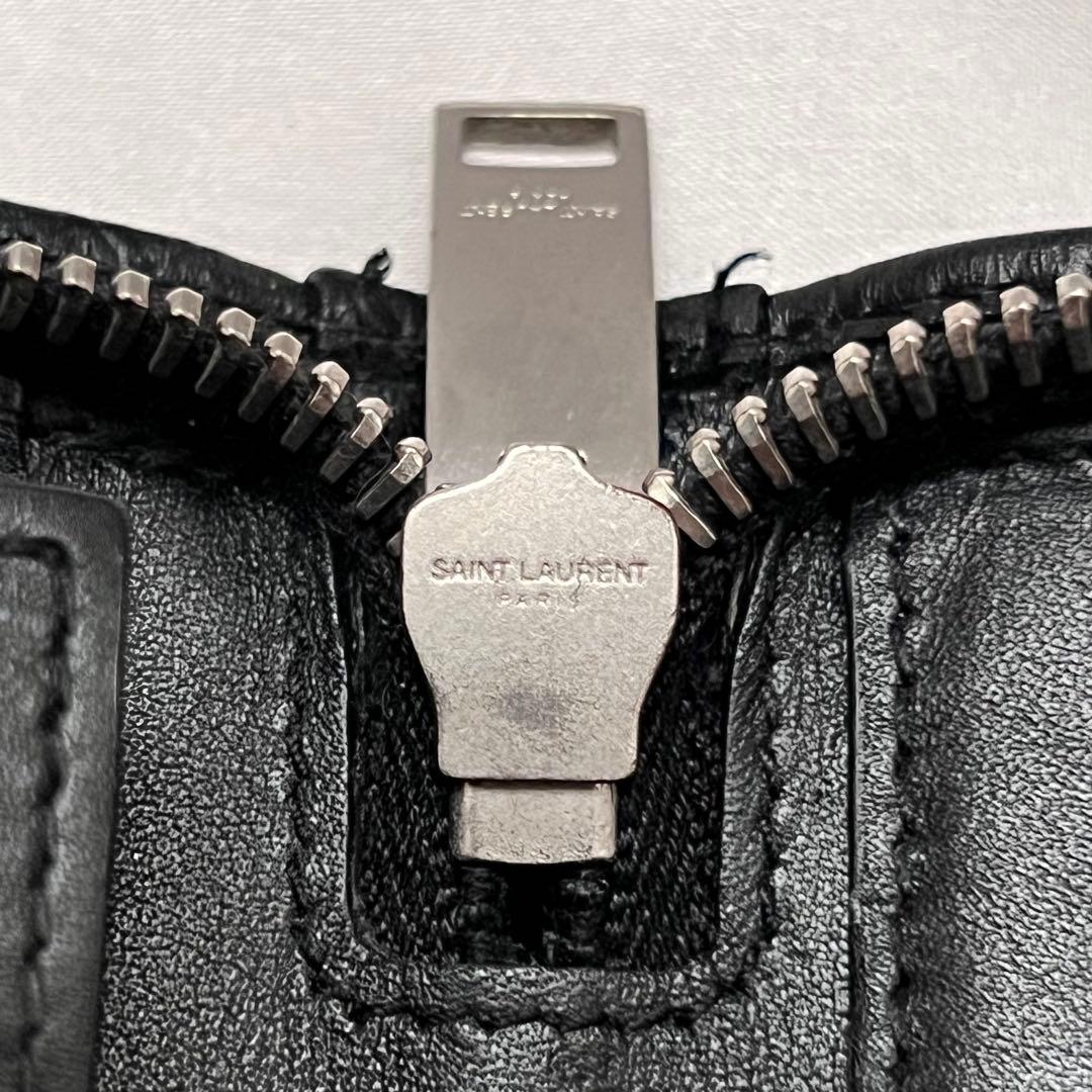 ◇極美品◇サンローラン　ジッピーオーガナイザー　クロコ型押しレザー　ブラック