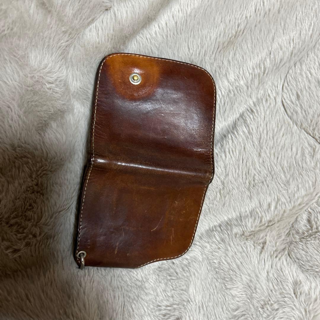 RED MOON 二つ折り財布　ブラウン　リトルウィングウォレットチェーン付き