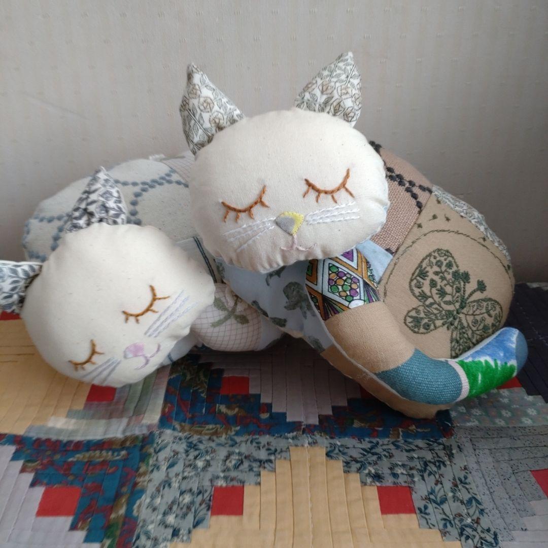 ミナペルホネン・ハンドメイド☆うとうと居眠りねこちゃん・forest wing＋