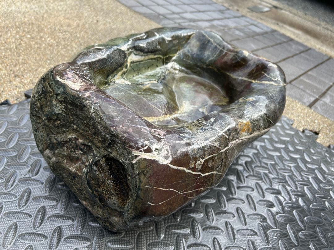 つくばい 菊花石 25kg 鑑賞石 水石 天然石 自然石 盆石