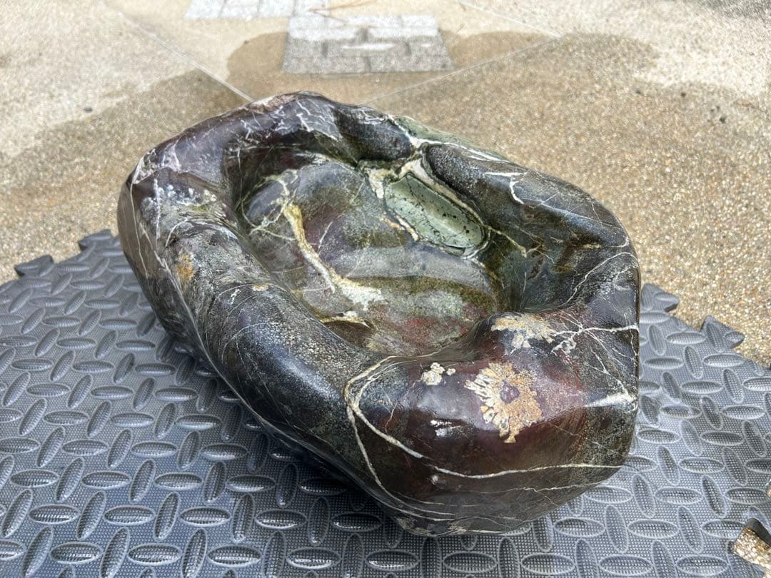 つくばい 菊花石 25kg 鑑賞石 水石 天然石 自然石 盆石