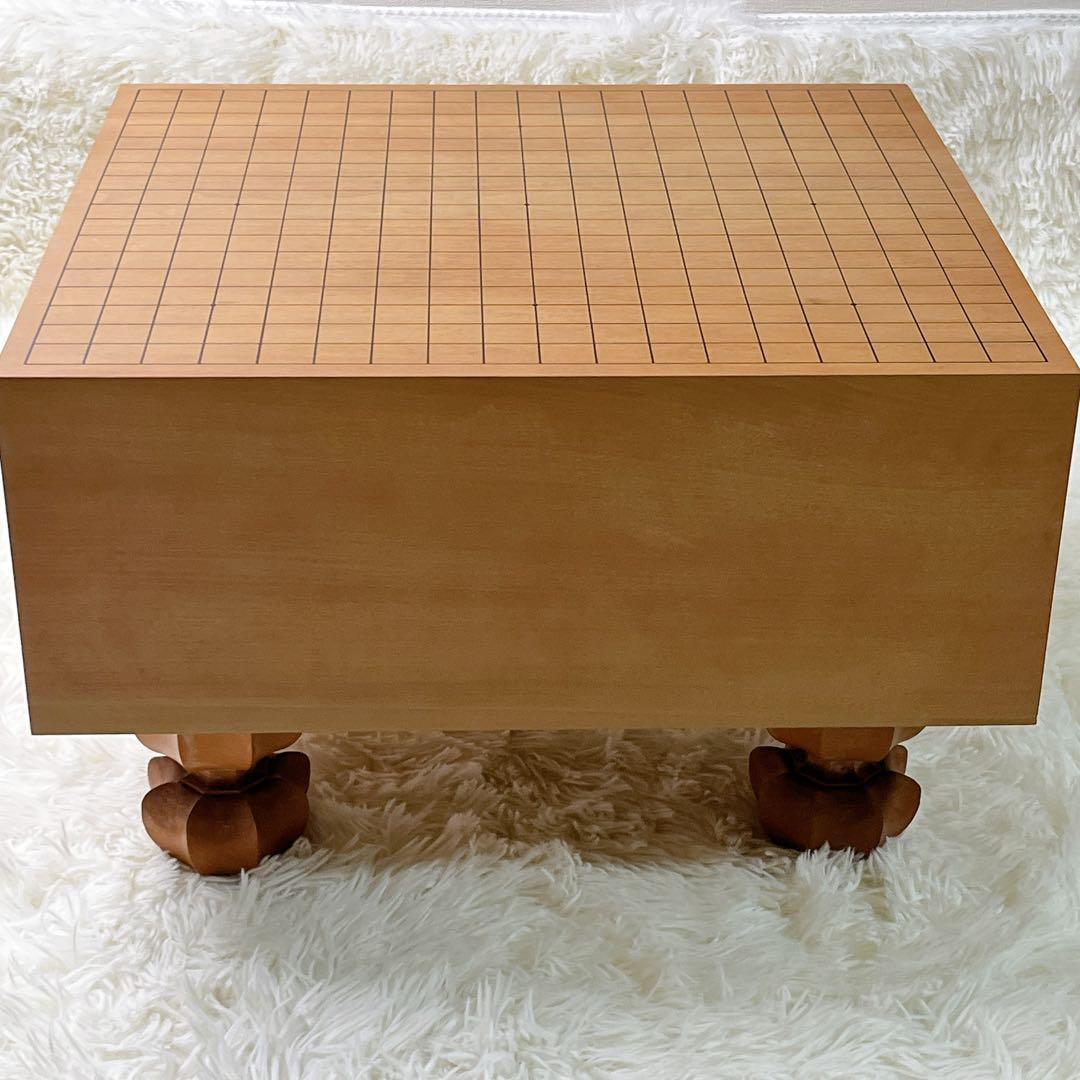 高級　囲碁盤 脚付き へそ有り 碁石・碁筒セット　厚さ 174ミリ 約5.6寸