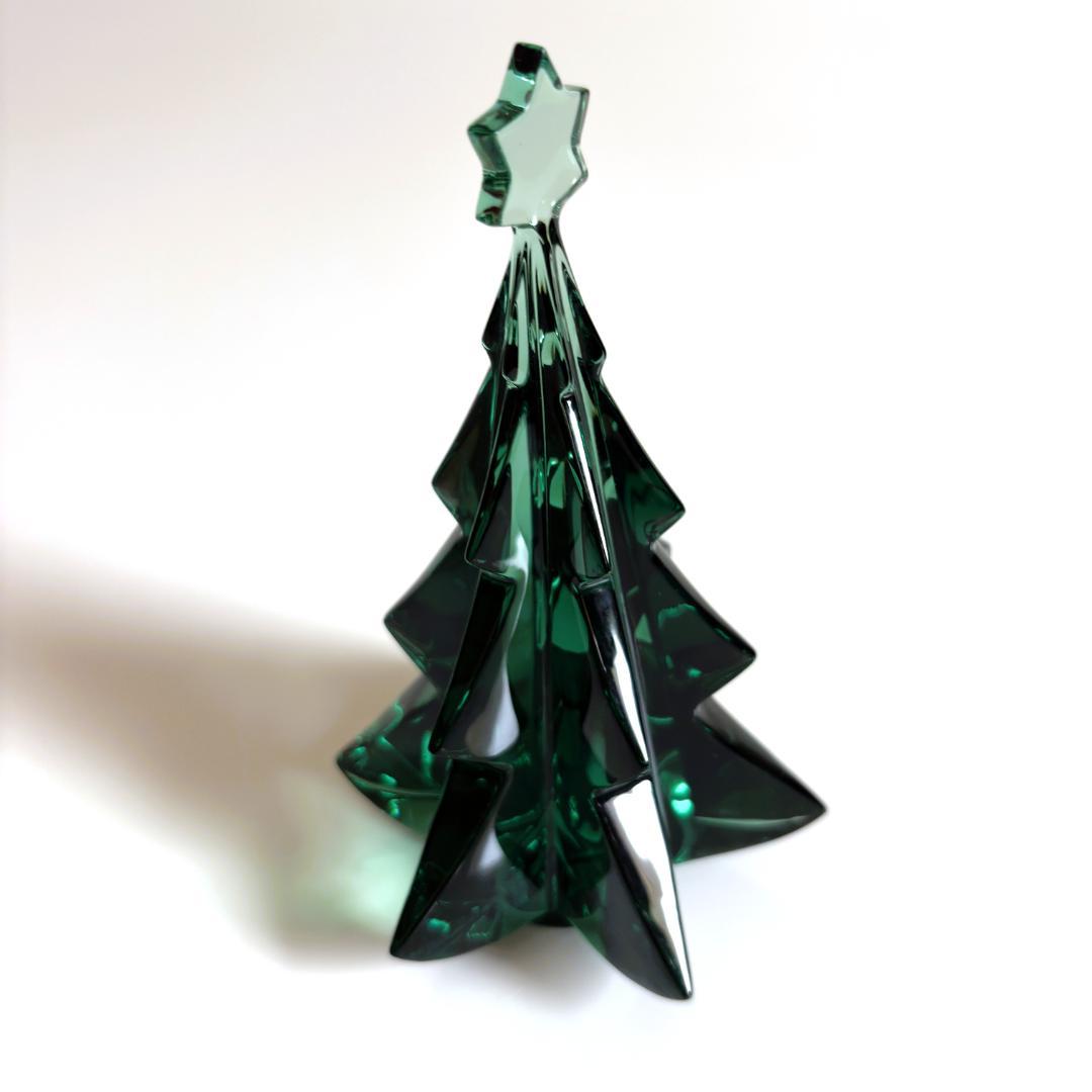 Baccarat バカラ クリスタルクリスマスツリー 緑グリーン 高さ14cm
