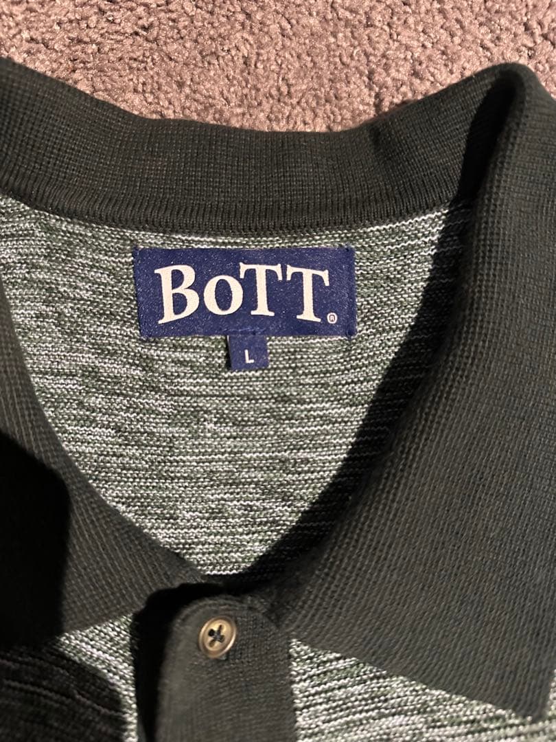 BoTT ポロカーディガン L グリーン/ライトグリーン