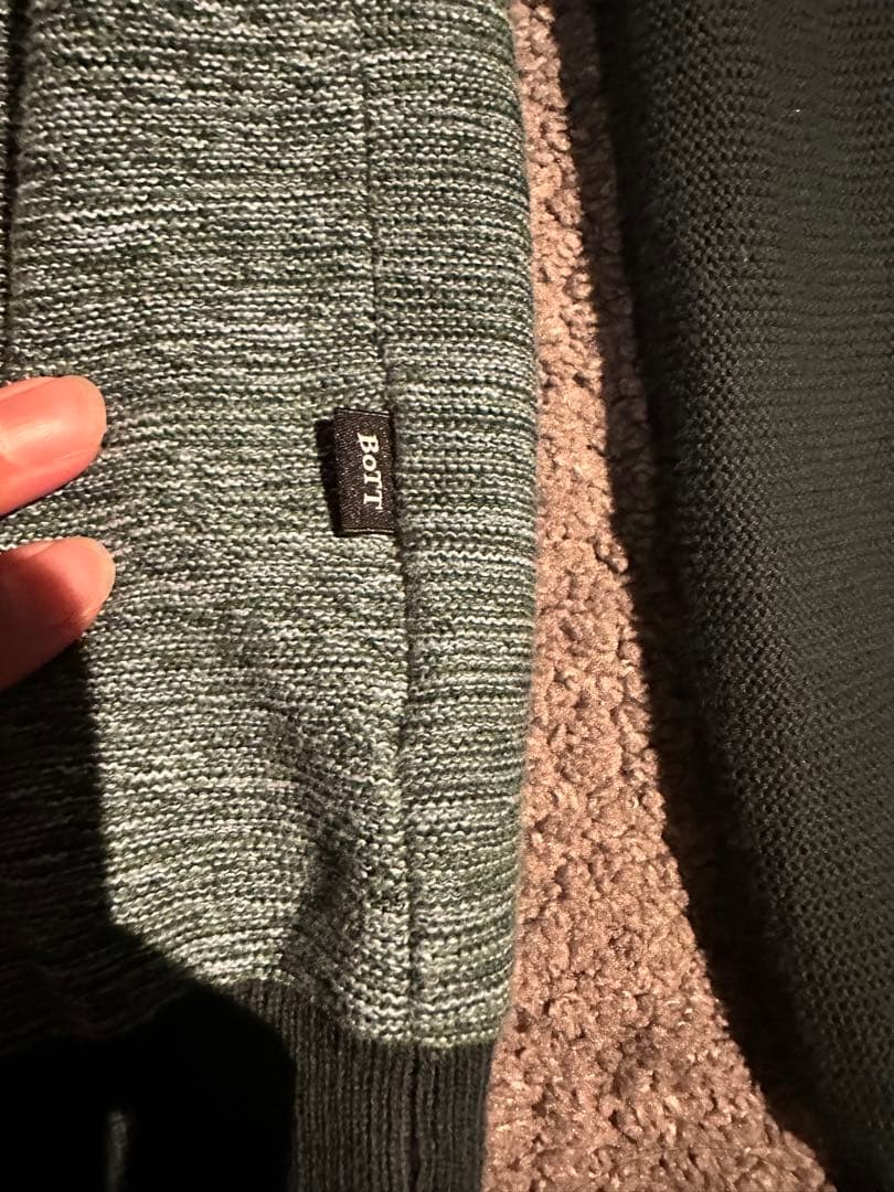 BoTT ポロカーディガン L グリーン/ライトグリーン