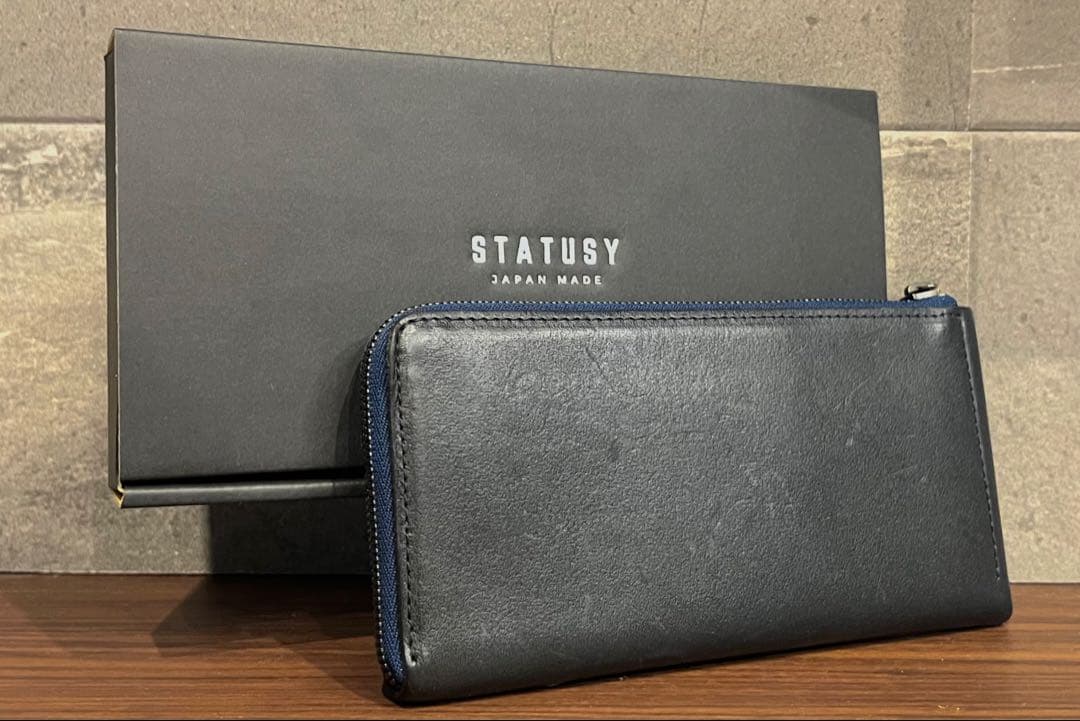 STATUSY il modo ZIP イルモードジップ 長財布 ネイビー 紺