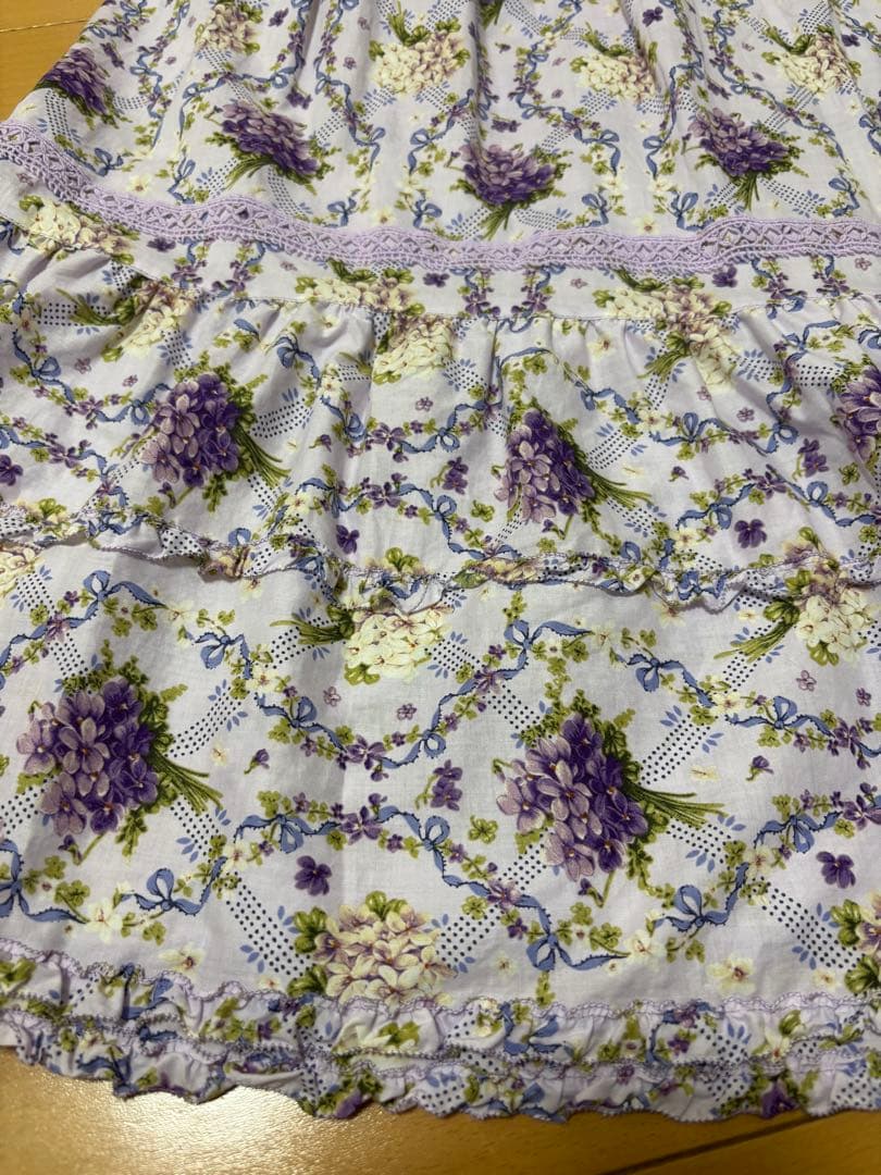 ピンクハウス　すみれブーケ　ミディワンピース